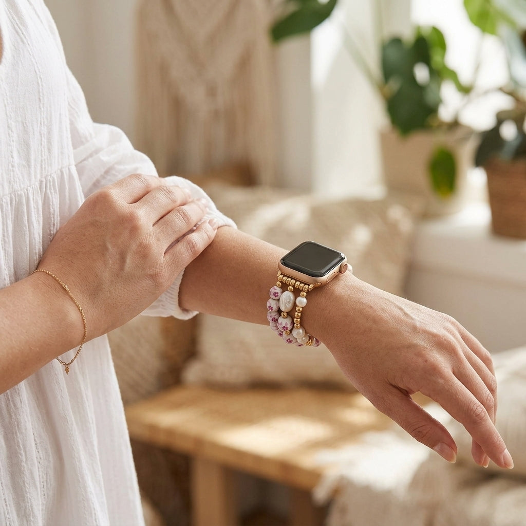 ポーセリンガーデン ローズブロッサム Apple Watch ストラップ
