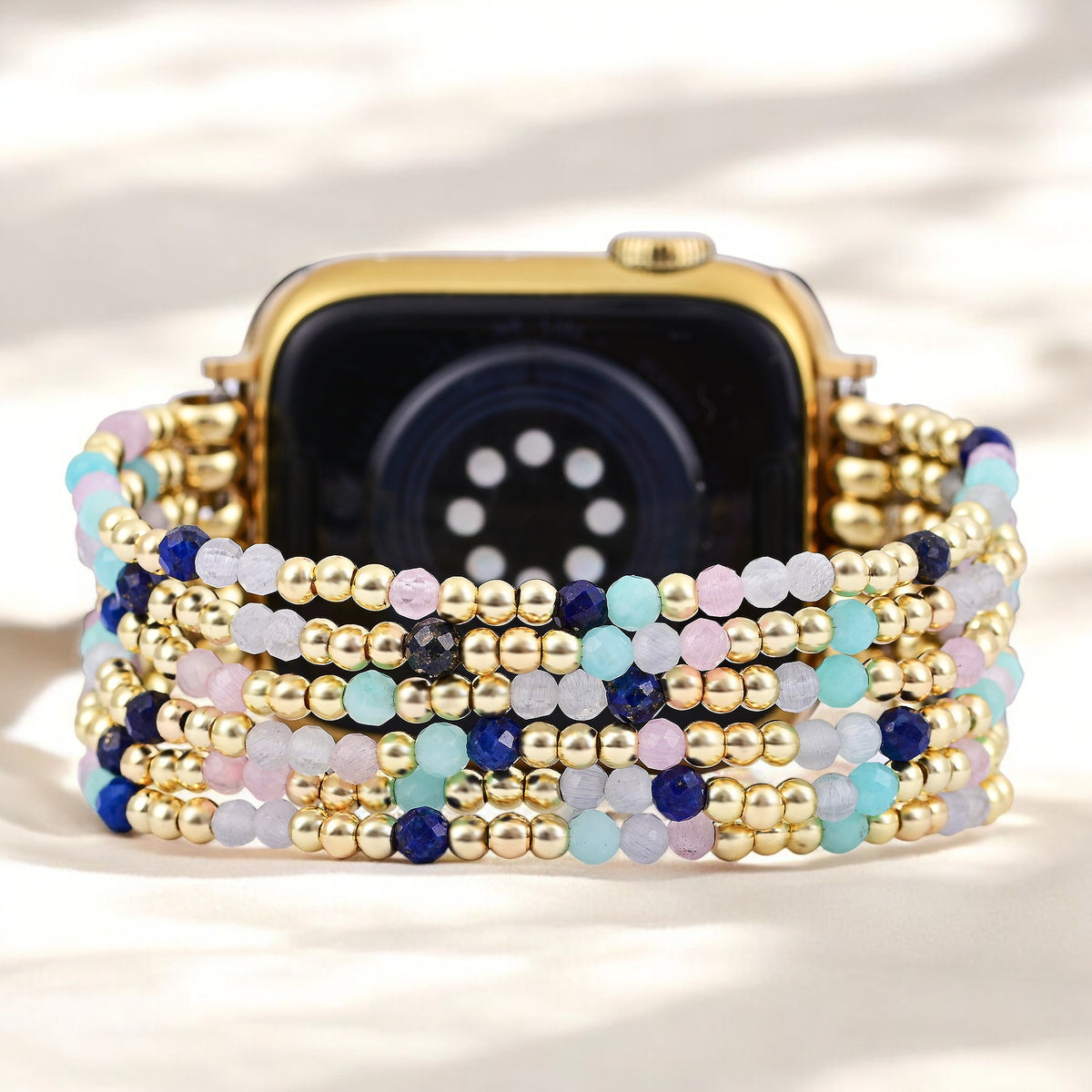 ジュエルラピスアマゾナイトストレッチApple Watchストラップ