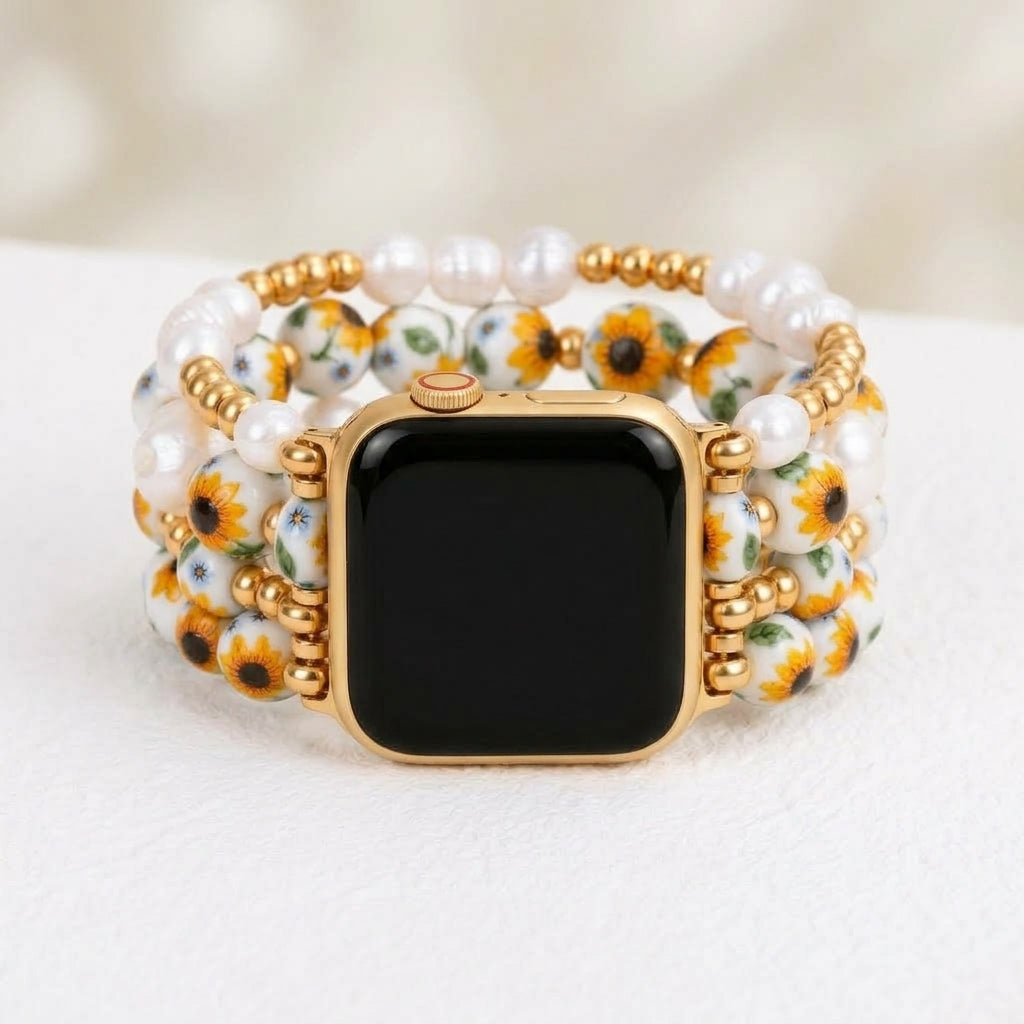 ポーセリンガーデン サンリットブルーム Apple Watch ストラップ