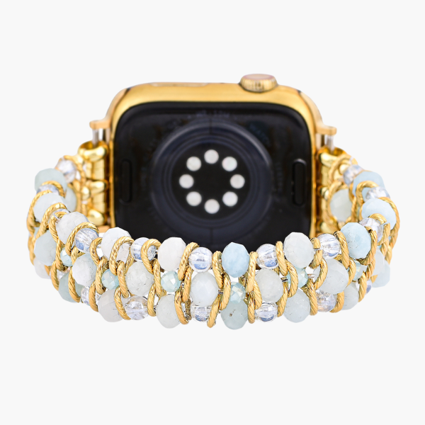 アクアマリンの輝き 編み込みApple Watchストラップ
