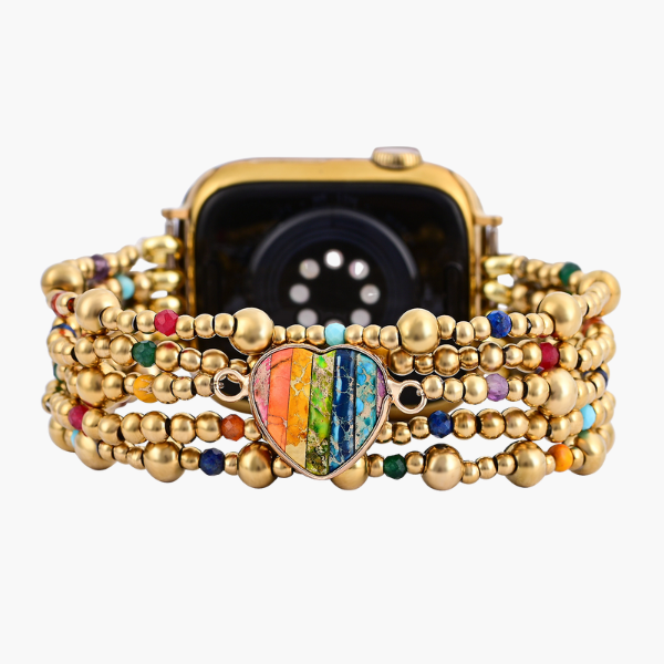 ゴールデンエッセンスハートストレッチApple Watchストラップ