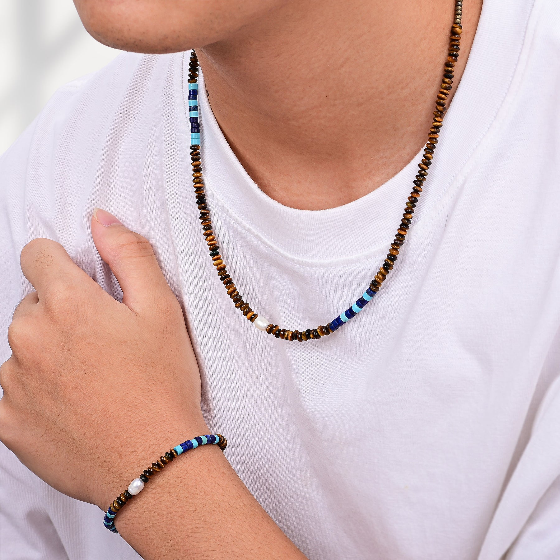 メンズコバルトアースネックレス