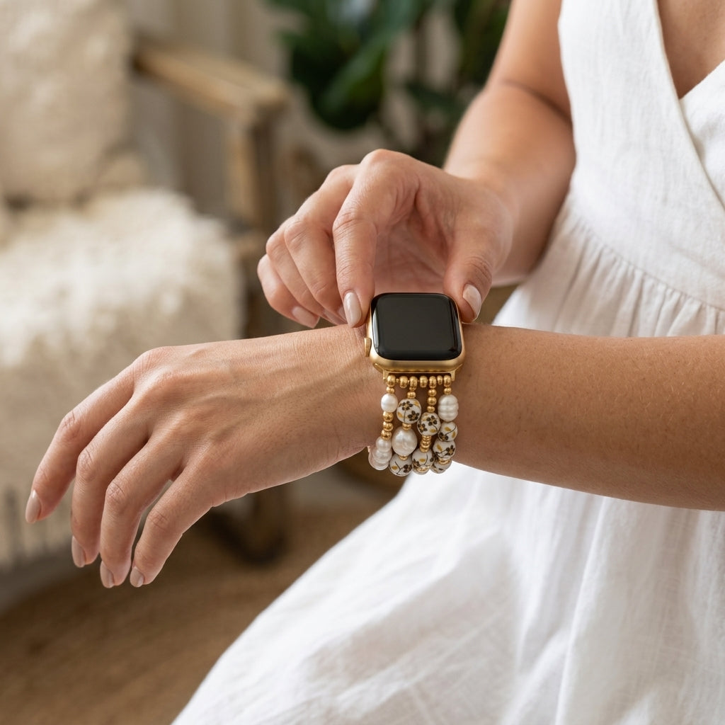 ポーセリンガーデン ゴールデンメドウ Apple Watch ストラップ