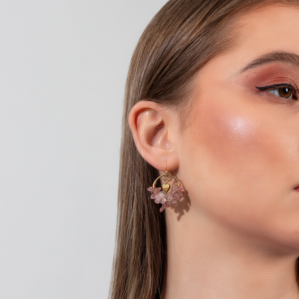 バレンタインのラブストーンイヤリング