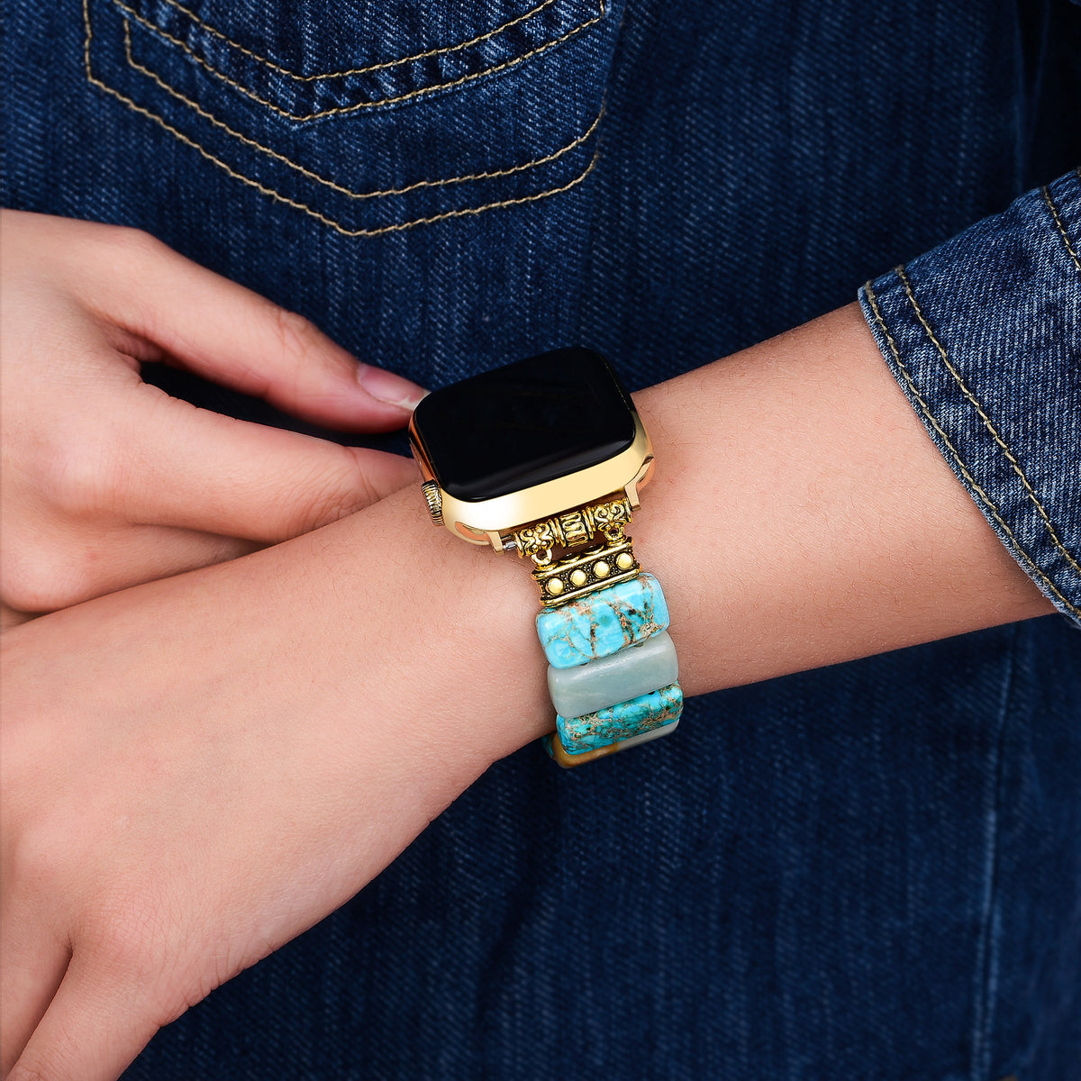 ターコイズアースストレッチApple Watchストラップ