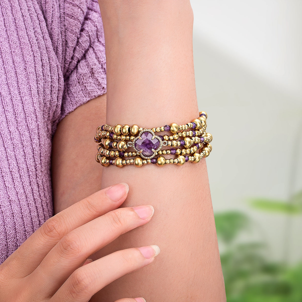 インペリアルアメジスト保護ストレッチApple Watchストラップ