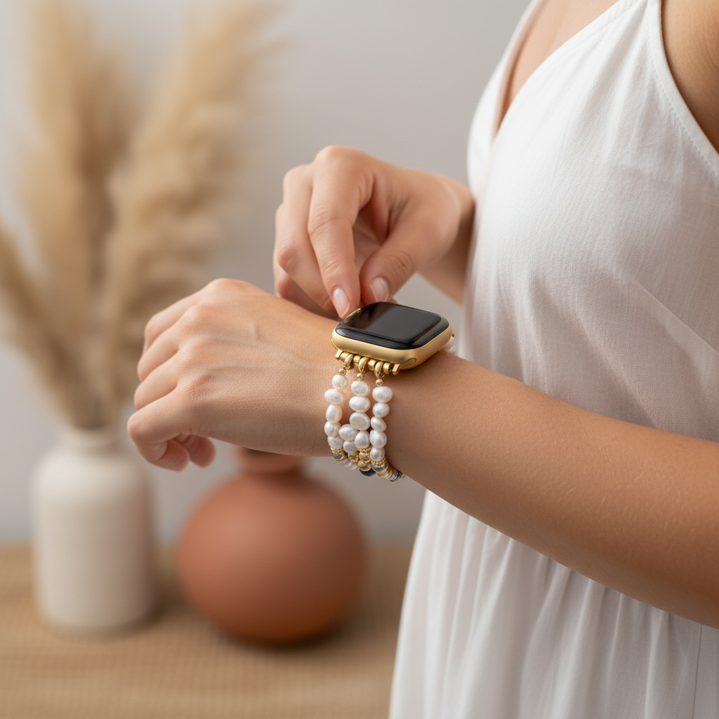 チャクラ装飾伸縮式Apple Watchバンド