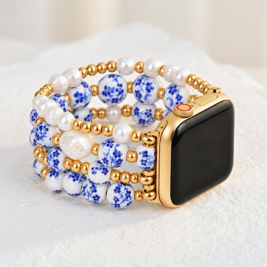 ポーセリンガーデン サファイアブルーム Apple Watch ストラップ