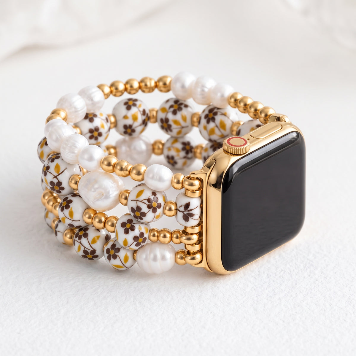 ポーセリンガーデン ゴールデンメドウ Apple Watch ストラップ