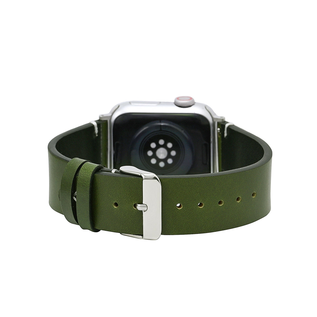 メンズグリーンレザーApple Watchストラップ