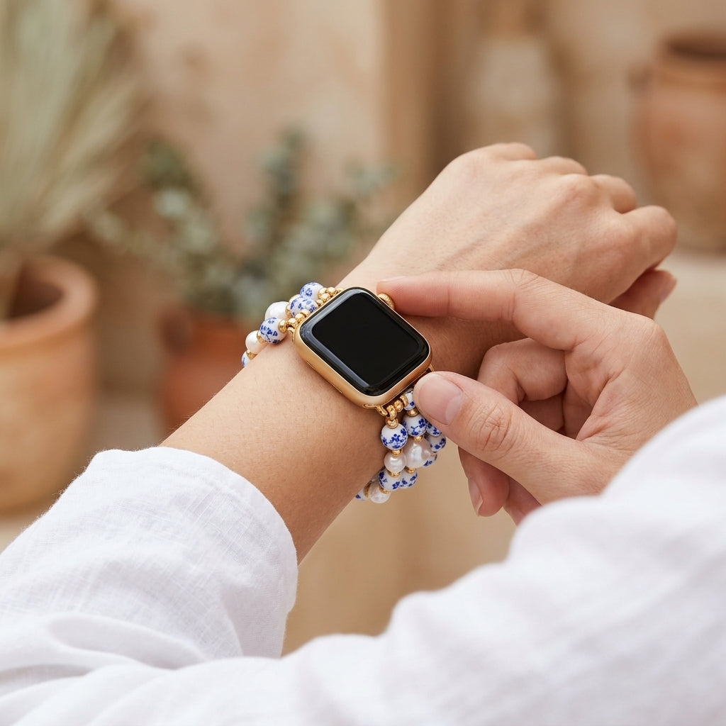 ポーセリンガーデン サファイアブルーム Apple Watch ストラップ