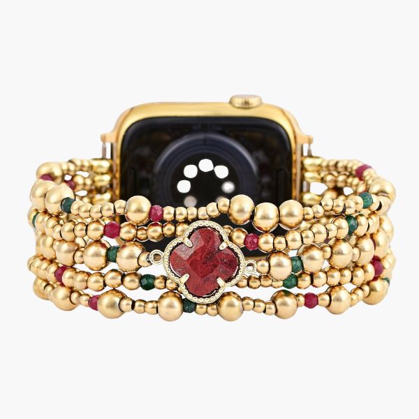ホリデーラッキークローバーストレッチApple Watchストラップ