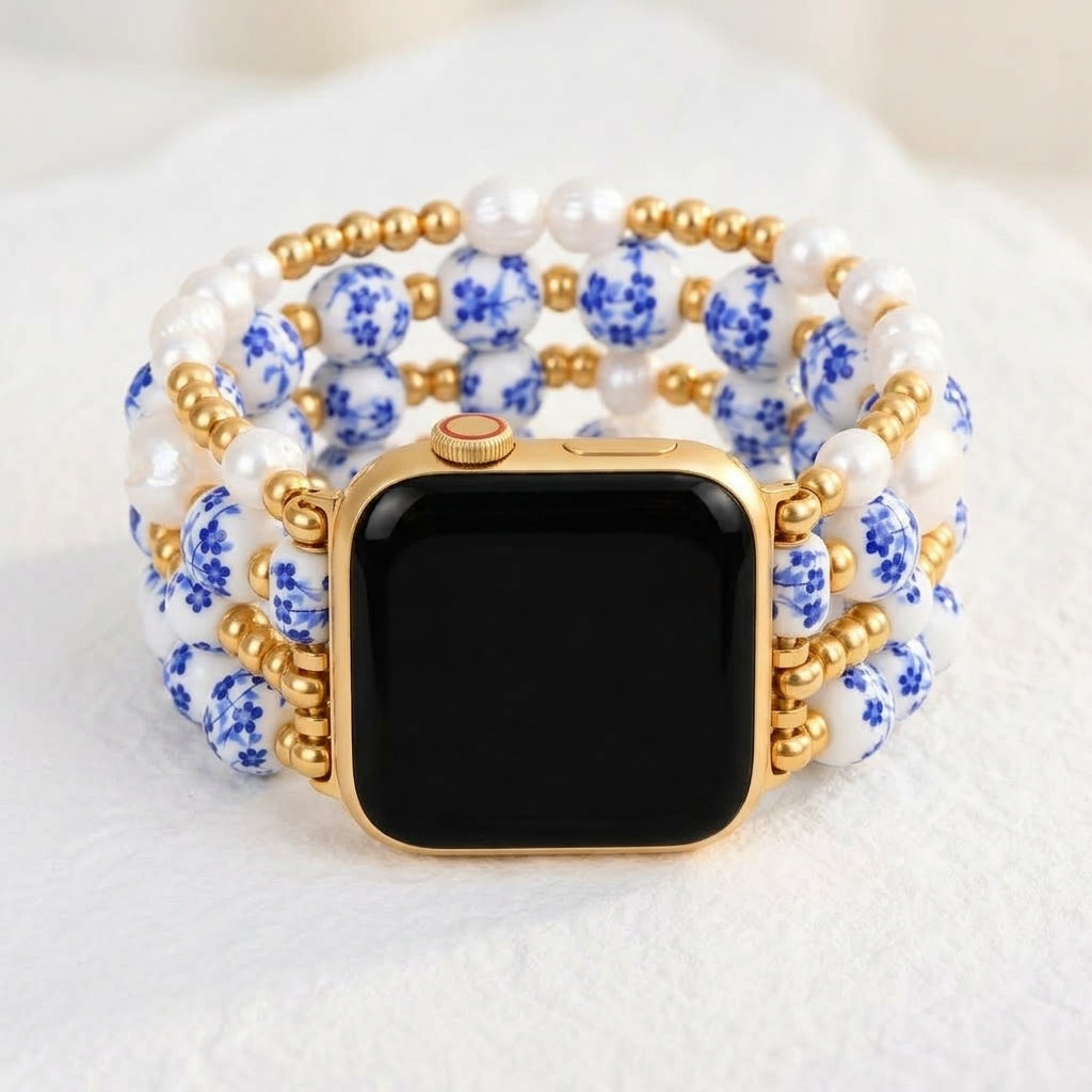 ポーセリンガーデン サファイアブルーム Apple Watch ストラップ
