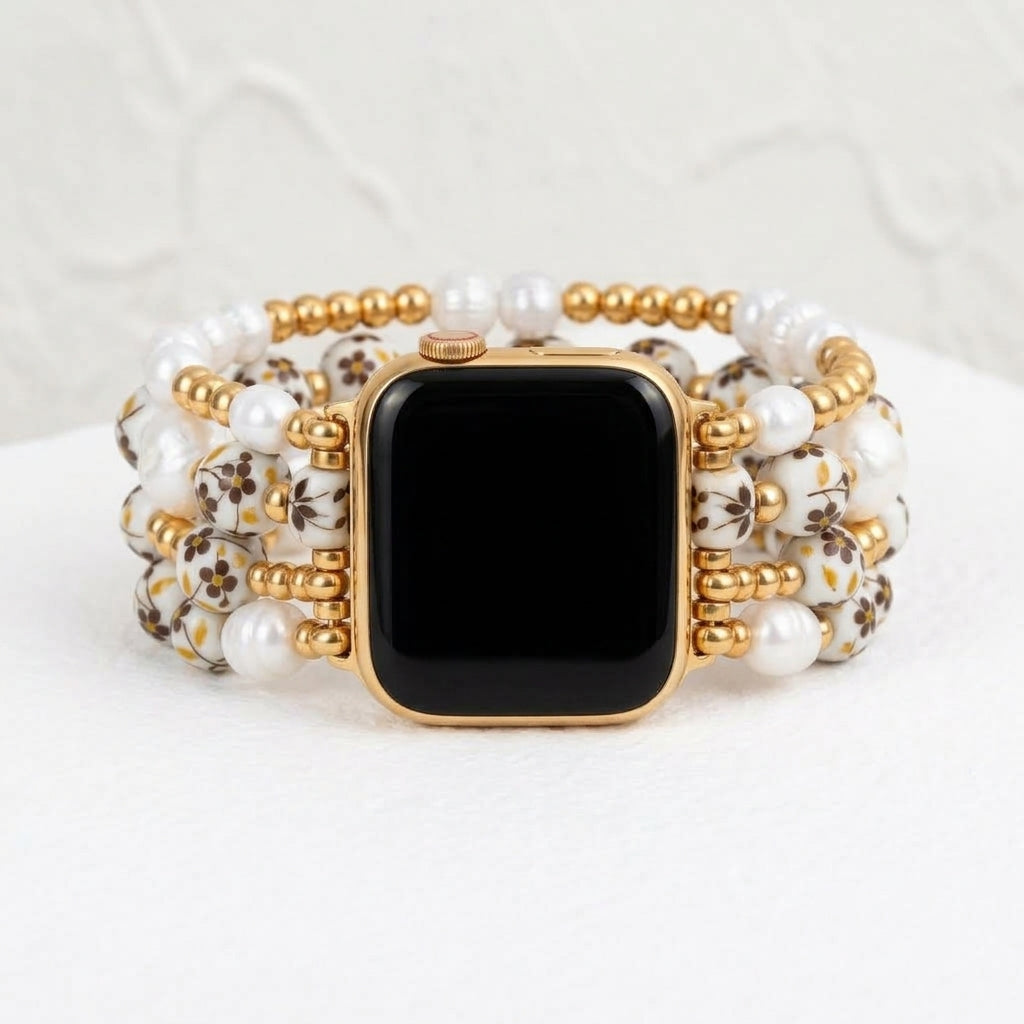 ポーセリンガーデン ゴールデンメドウ Apple Watch ストラップ