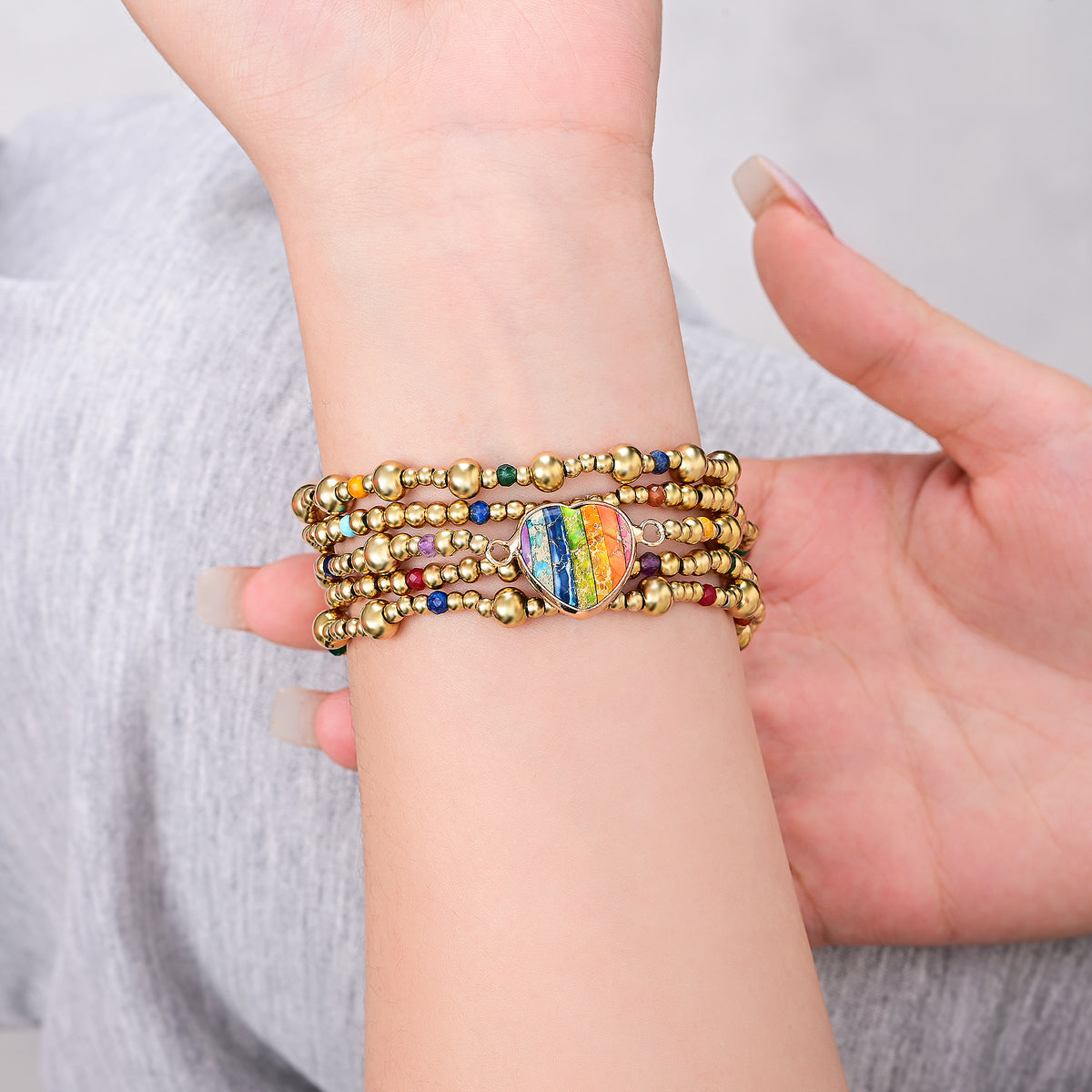 ゴールデンエッセンスハートストレッチApple Watchストラップ