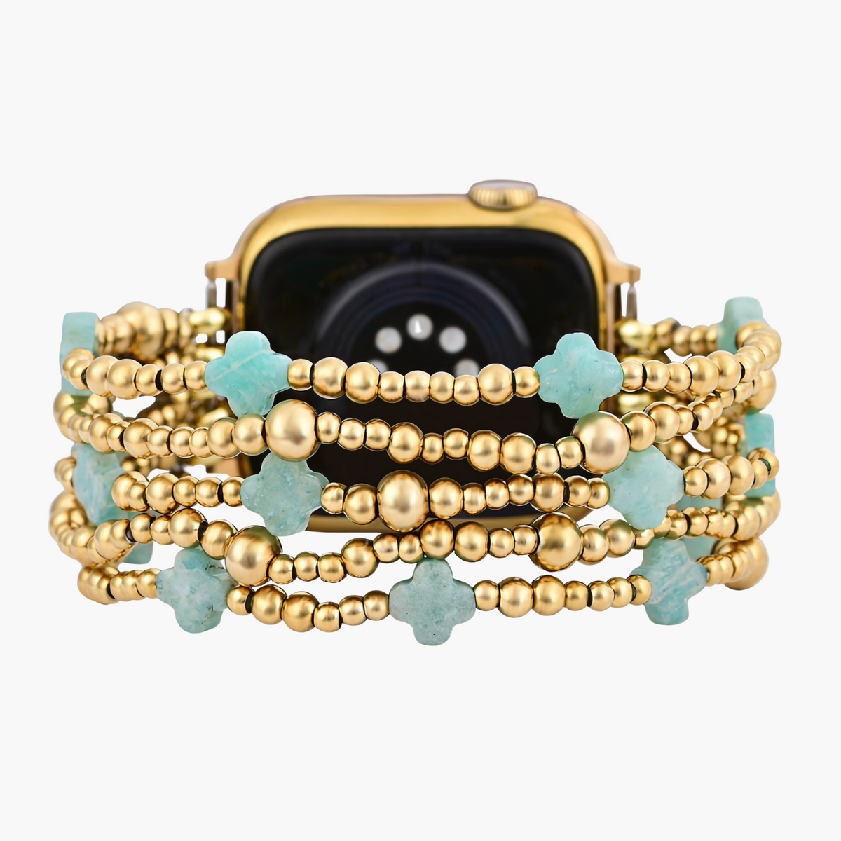 穏やかなブルークロスストレッチApple Watchストラップ