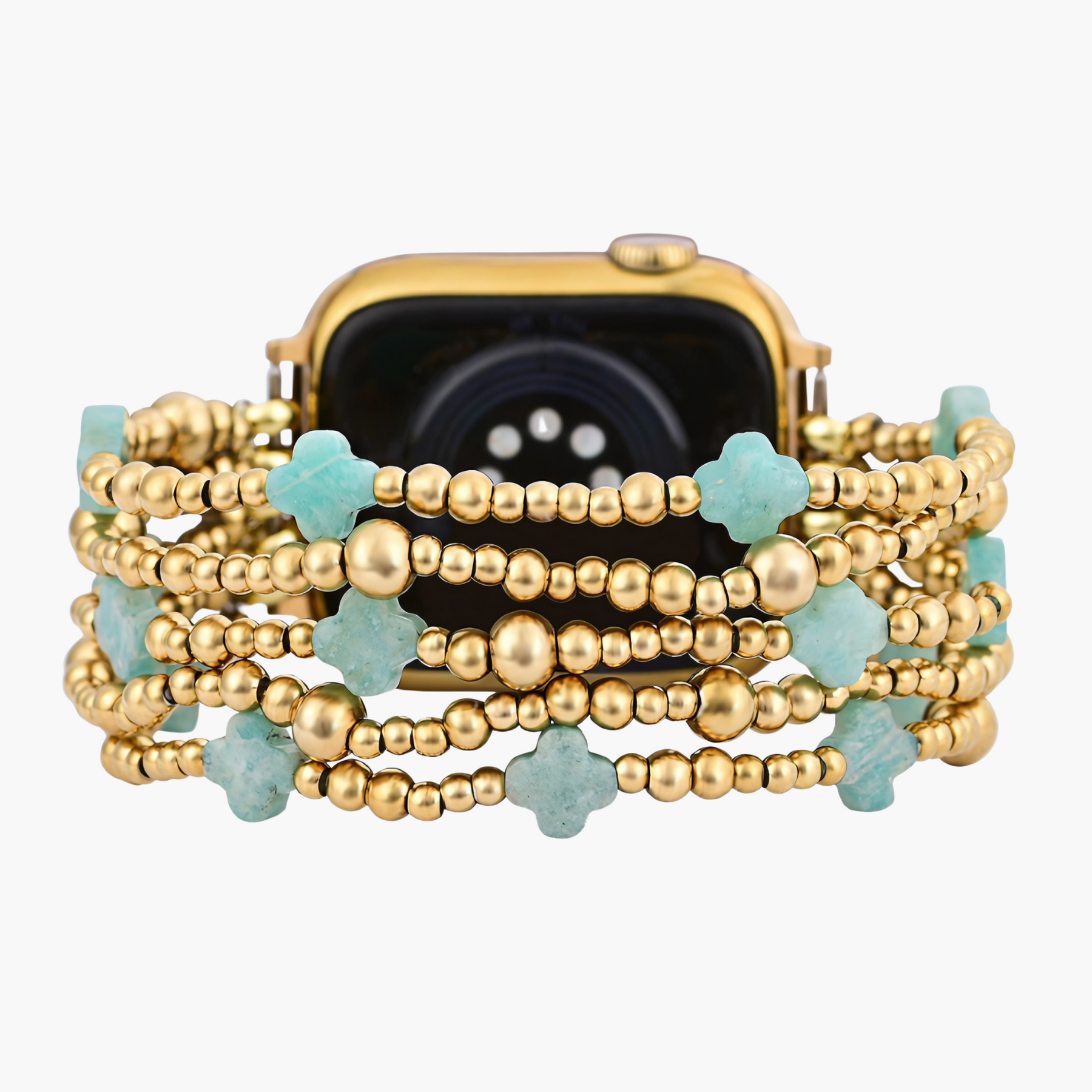 穏やかなブルークロスストレッチApple Watchストラップ