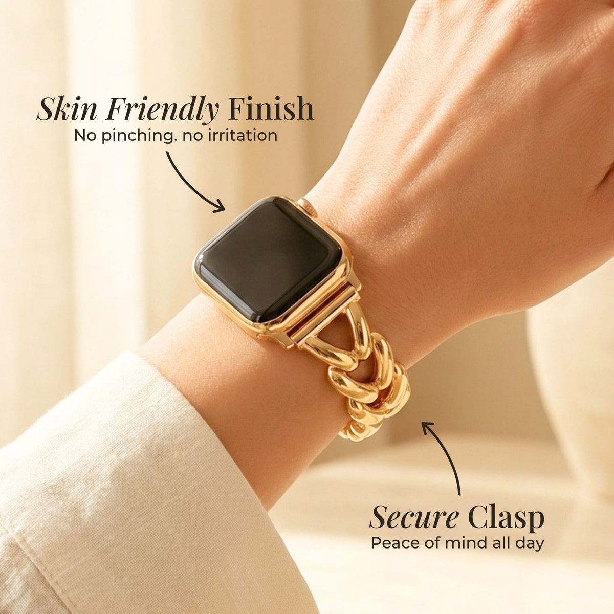 ゴールデンブレイド ラグジュアリー Apple Watch ストラップ