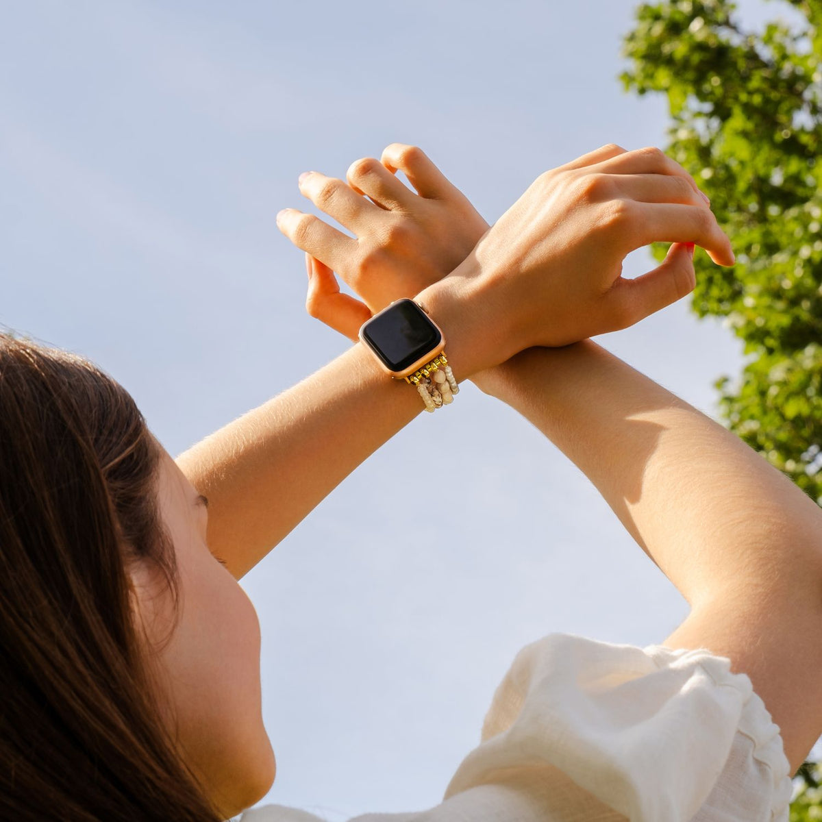 月明かりのアゲートハーモニー Apple Watch ストラップ