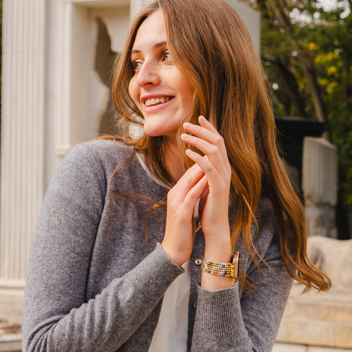 ジュエルラピスアマゾナイトストレッチApple Watchストラップ