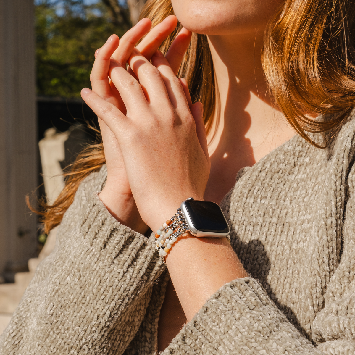 アマゾナイト ブリリアンス ストレッチ Apple Watch ストラップ