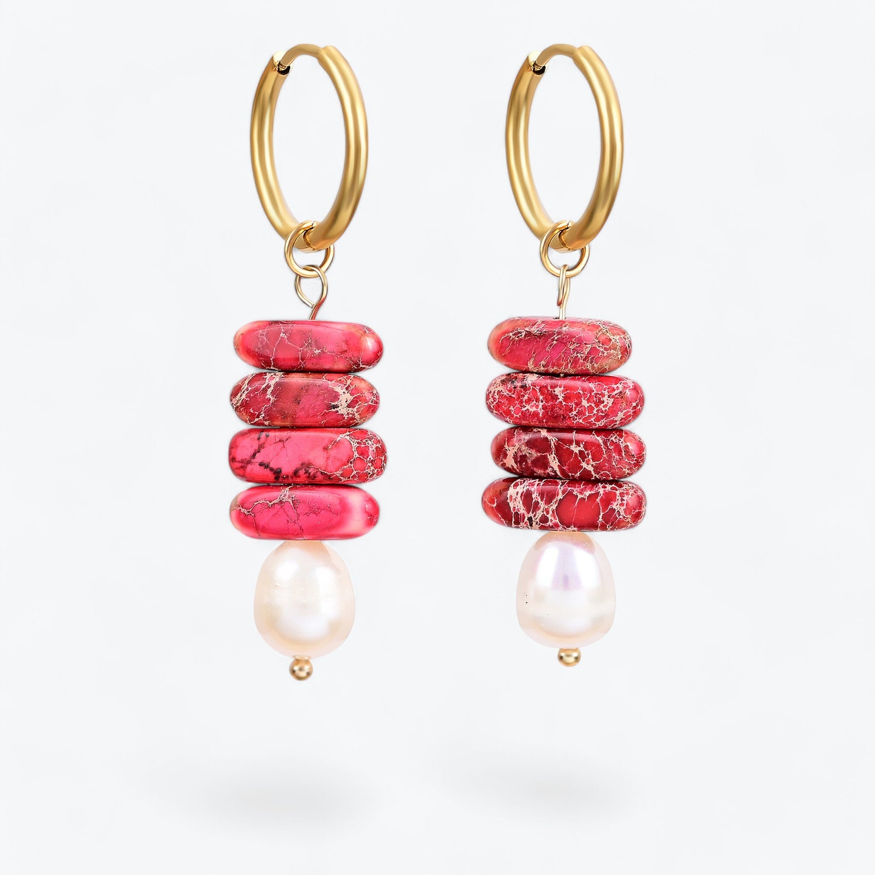 オーシャンブリス パール&ジェイドジャスパー フープドロップス