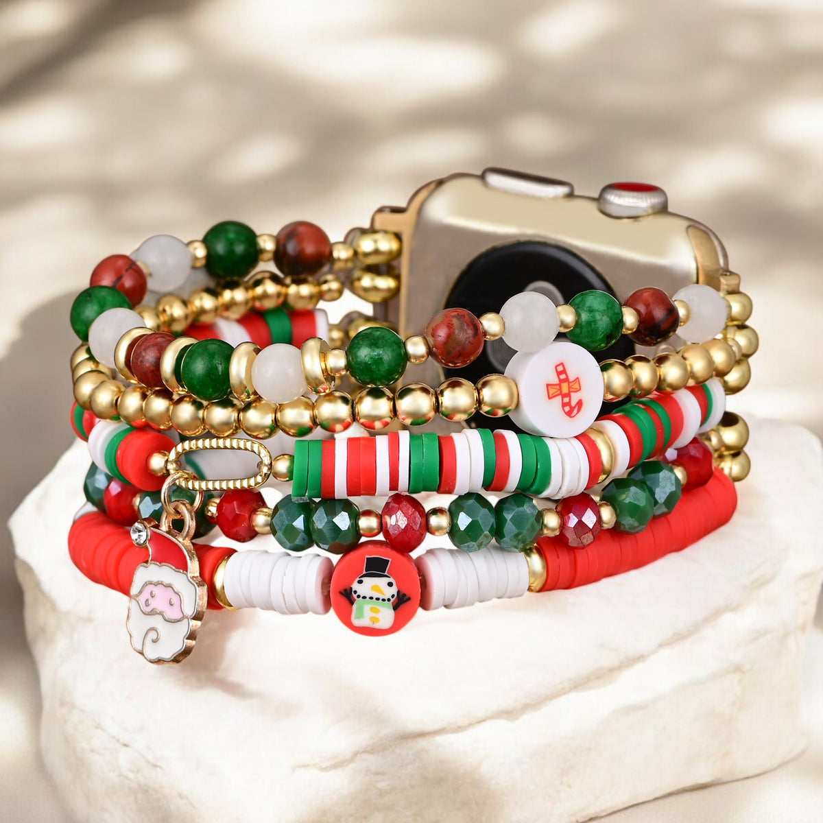 サンタスパークルストレッチ Apple Watch ストラップ