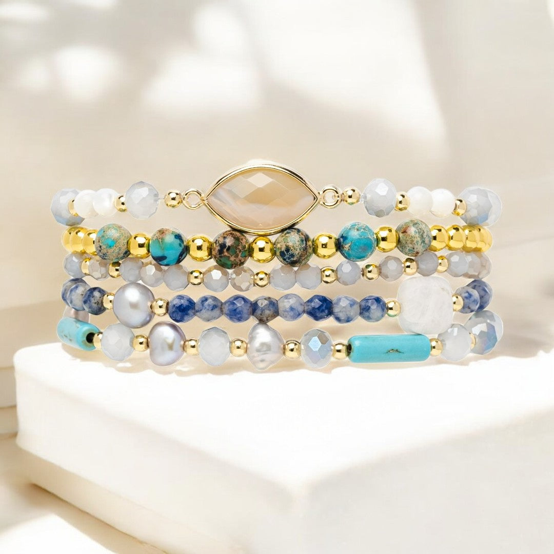 カシミヤターコイズストレッチApple Watchストラップ