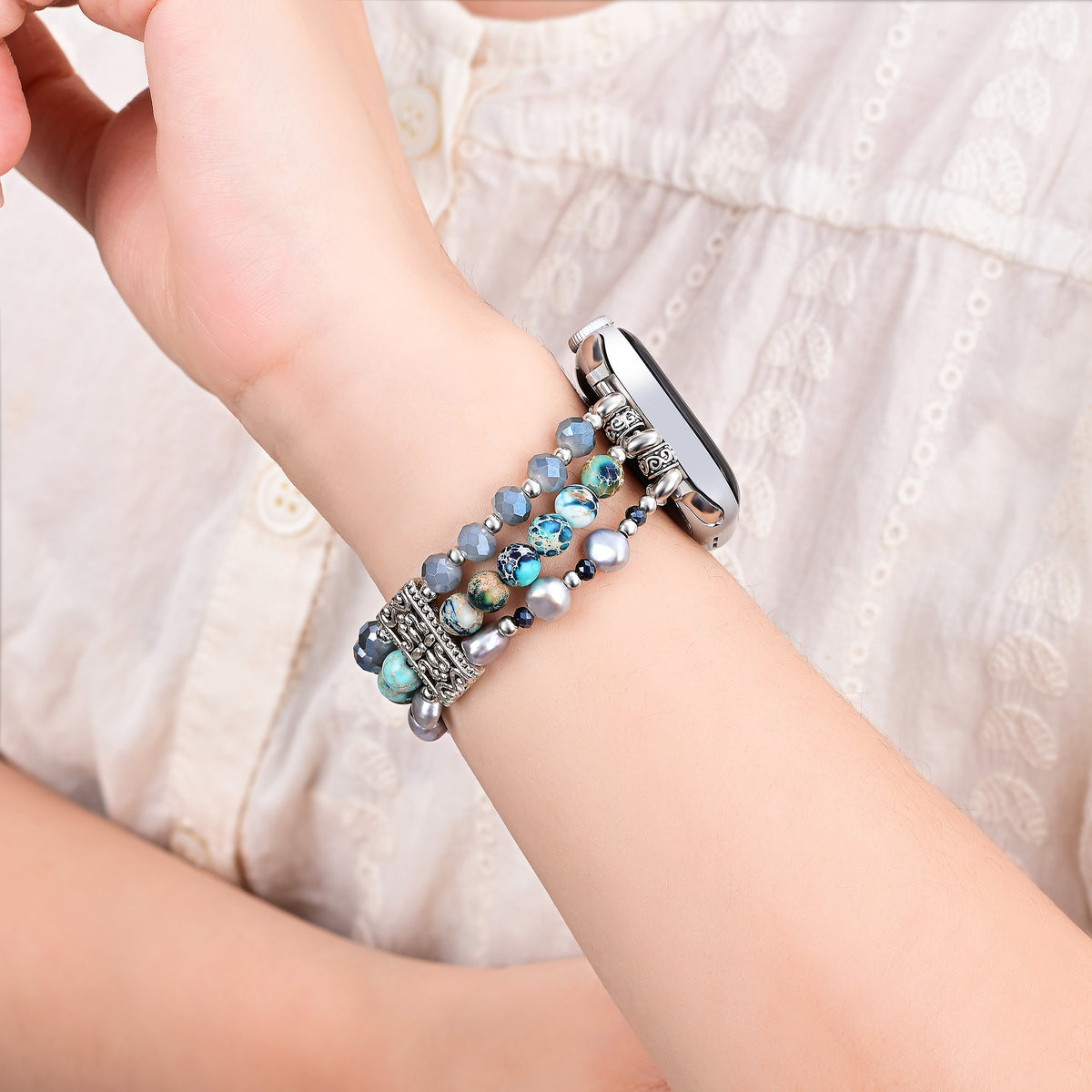 職人技のジャスパー遊牧民ストレッチApple Watchストラップ