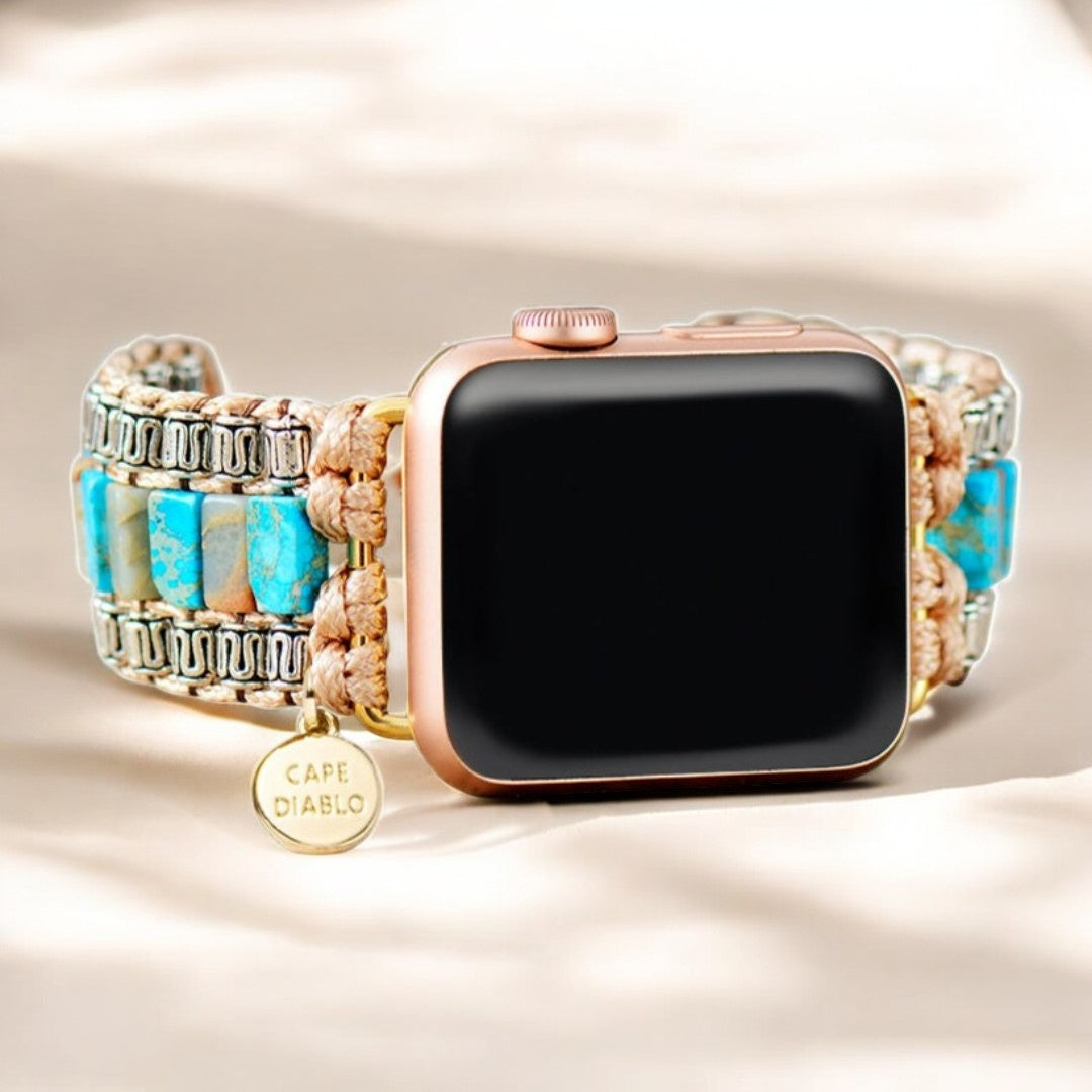 神聖な象牙色のターコイズ Apple Watch ストラップ