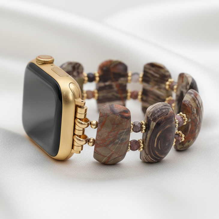 砂漠の地平線瑪瑙伸縮式Apple Watchバンド