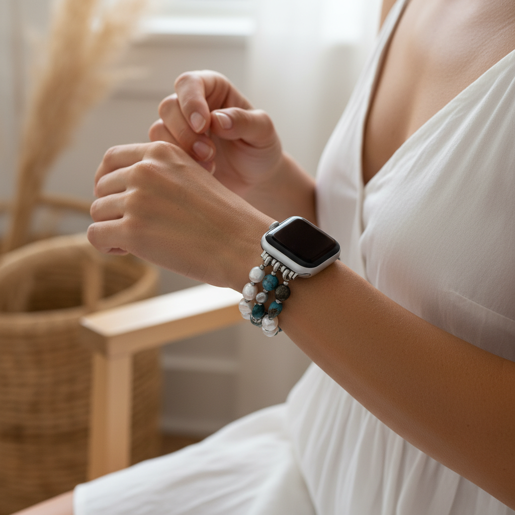 プラチナノワール伸縮アップルウォッチバンド