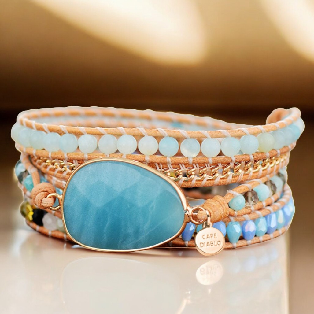 ヒーリングアマゾナイト保護ラップブレスレット