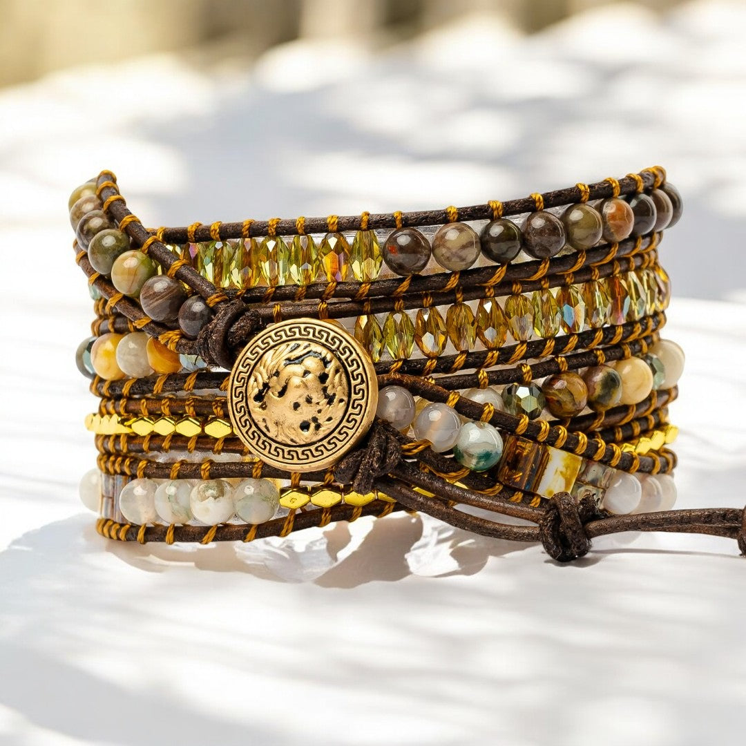 ムーンライトゴッデスアゲートラップブレスレット