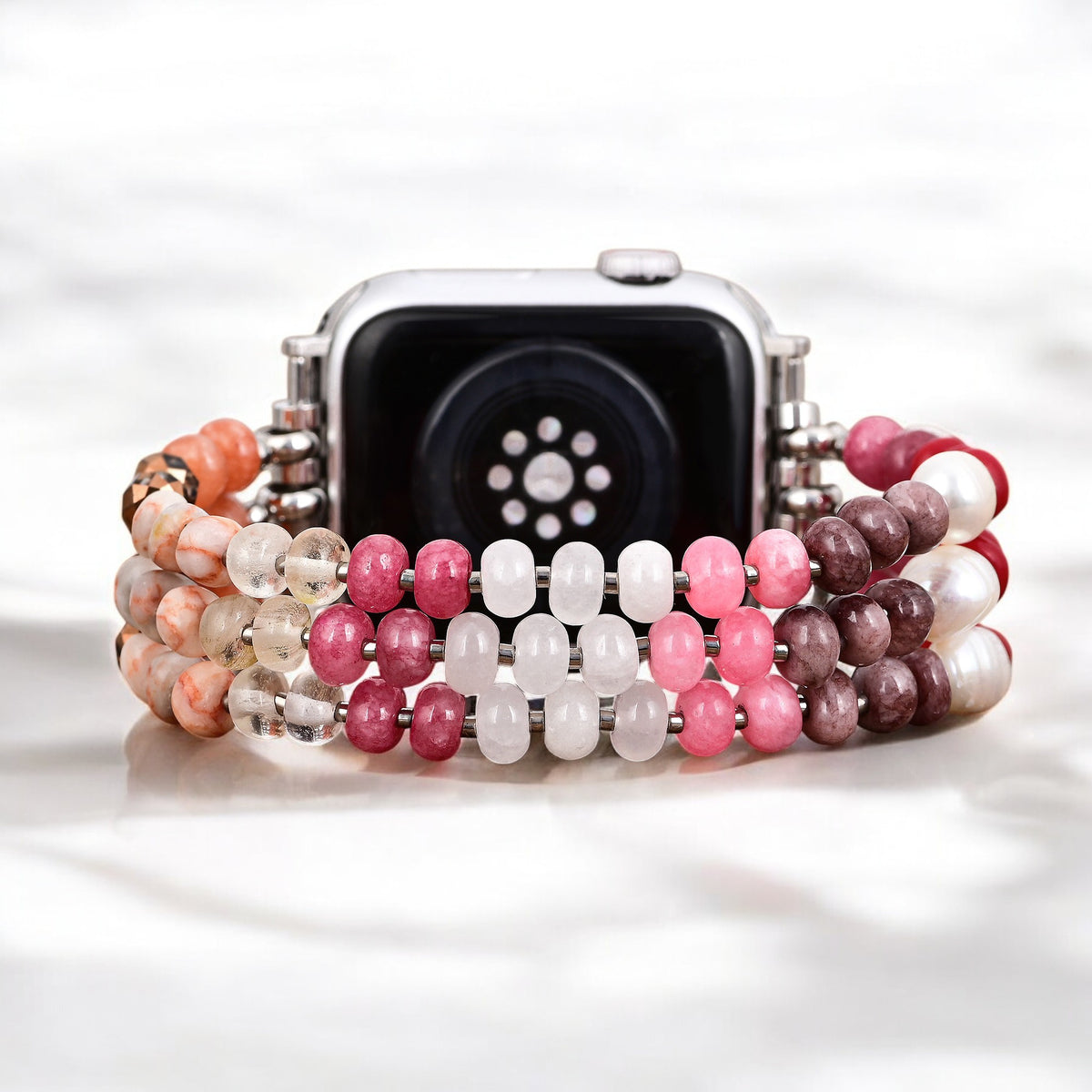 ルビーブラッシュストーンストレッチ Apple Watch ストラップ