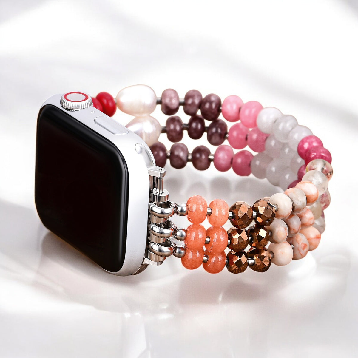 ルビーブラッシュストーンストレッチ Apple Watch ストラップ
