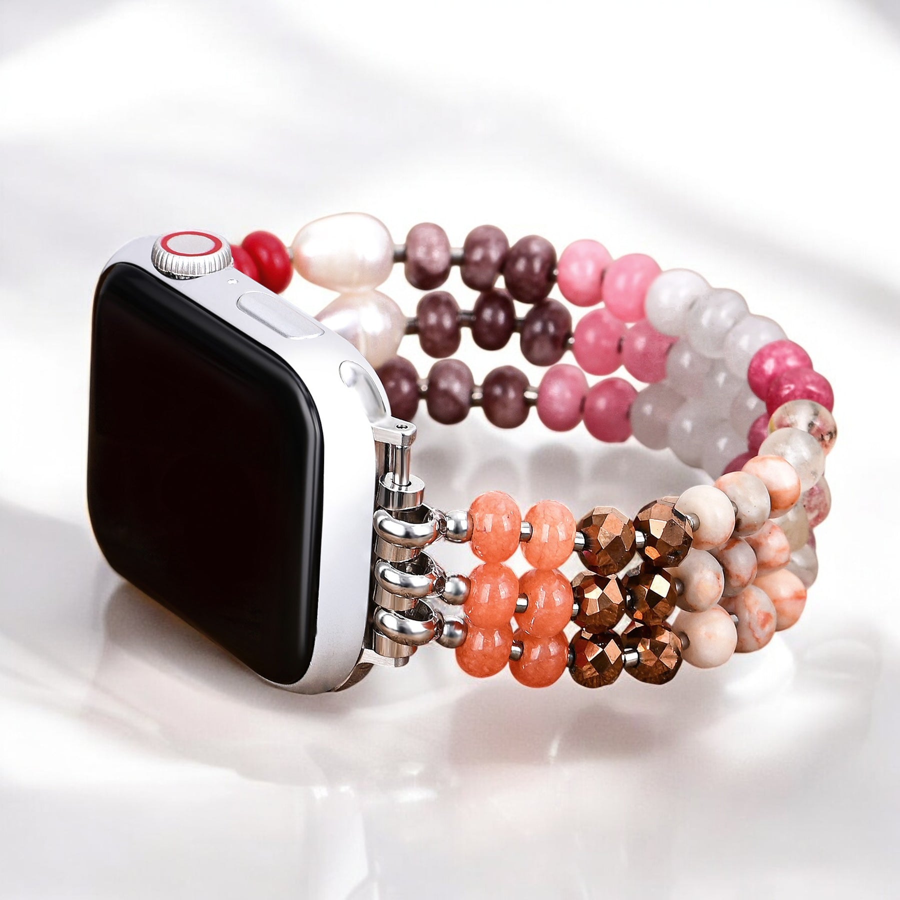 ルビーブラッシュストーンストレッチ Apple Watch ストラップ
