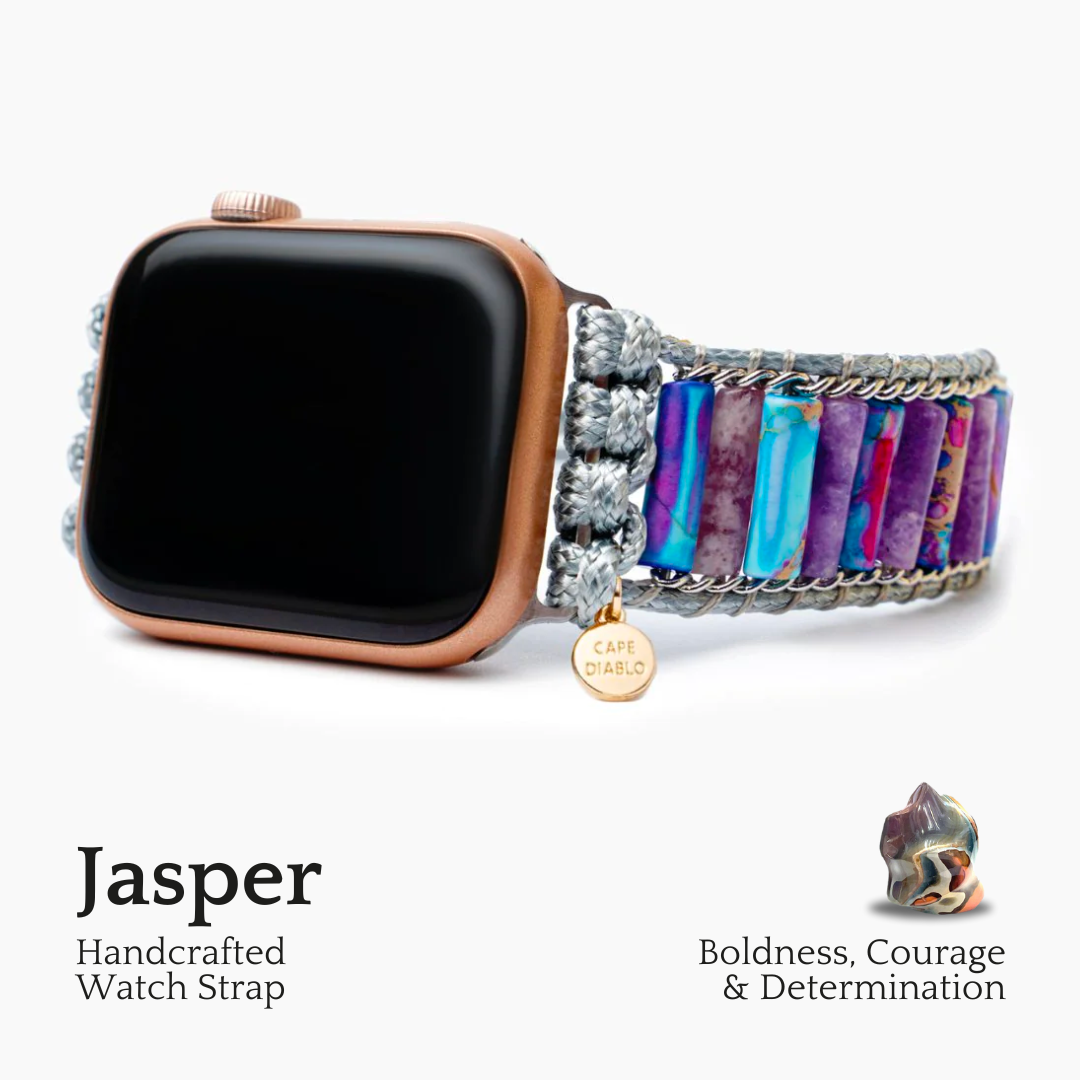 穏やかなインペリアルジャスパーのApple Watchストラップ