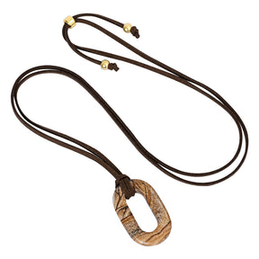 スエード ピクチャーストーン セレニティ ネックレス