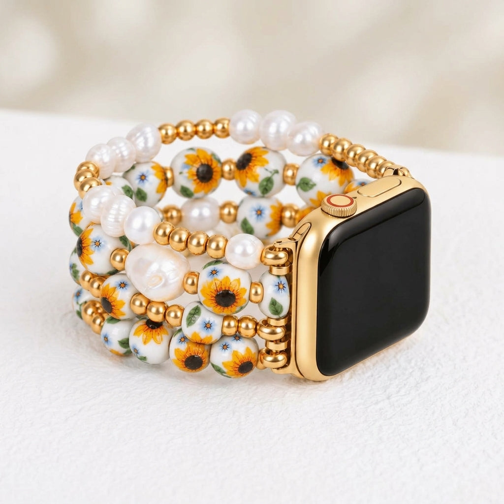 ポーセリンガーデン サンリットブルーム Apple Watch ストラップ
