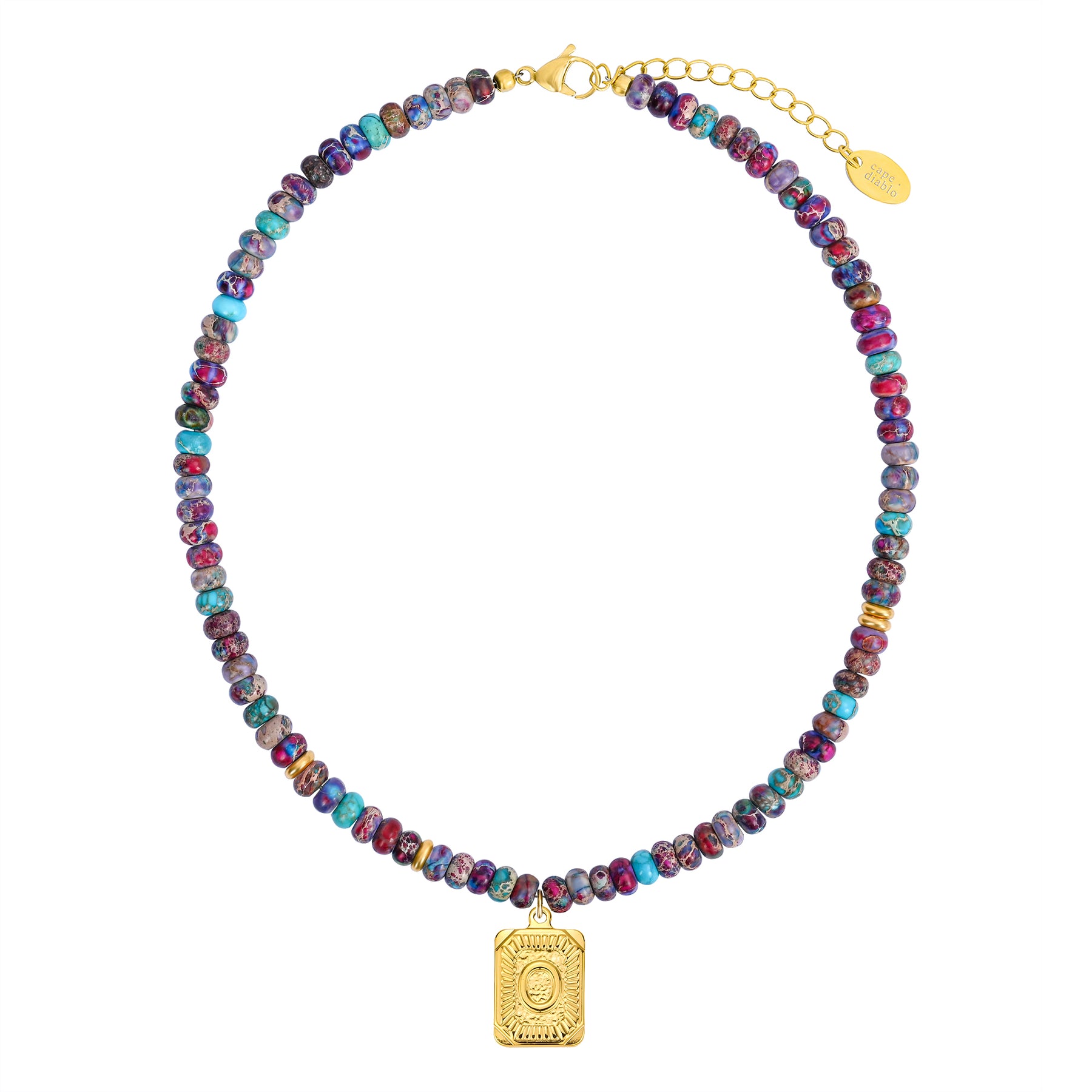 ブルーインペリアルジャスパー レターネックレス