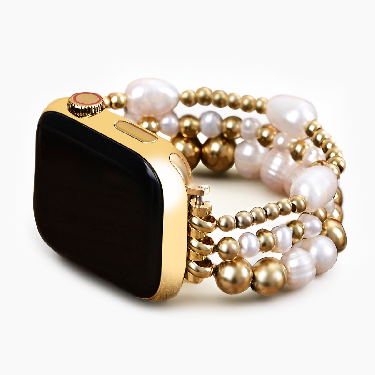 ゴールデン淡水パールストレッチApple Watchストラップ