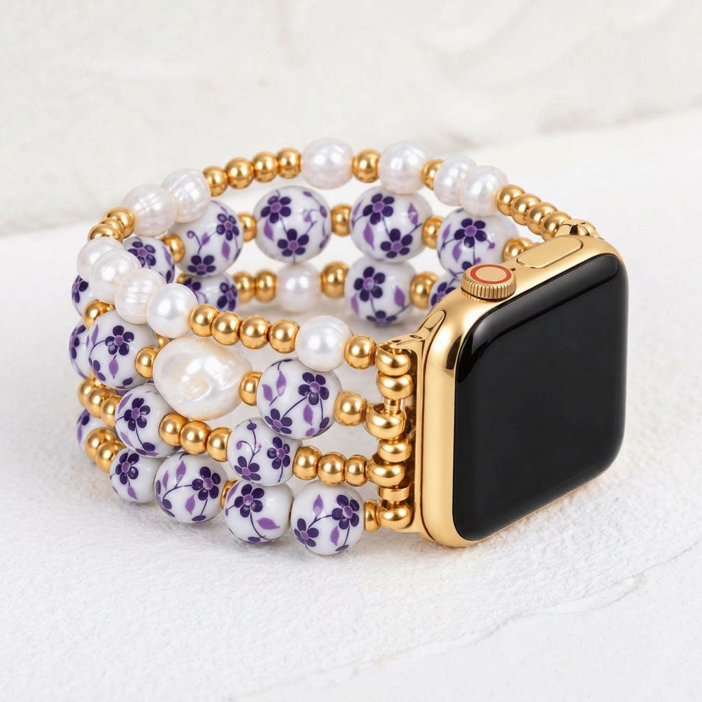 ポーセリンガーデン バイオレットブルーム Apple Watch ストラップ