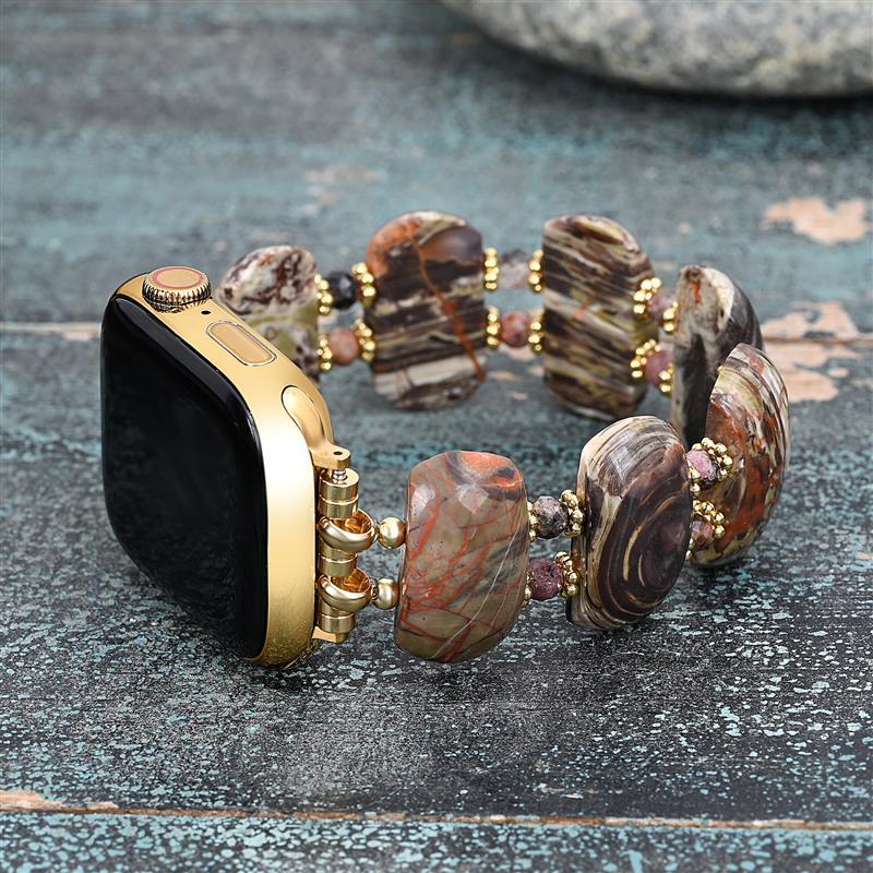 砂漠の地平線ジャスパー伸縮アップルウォッチバンド