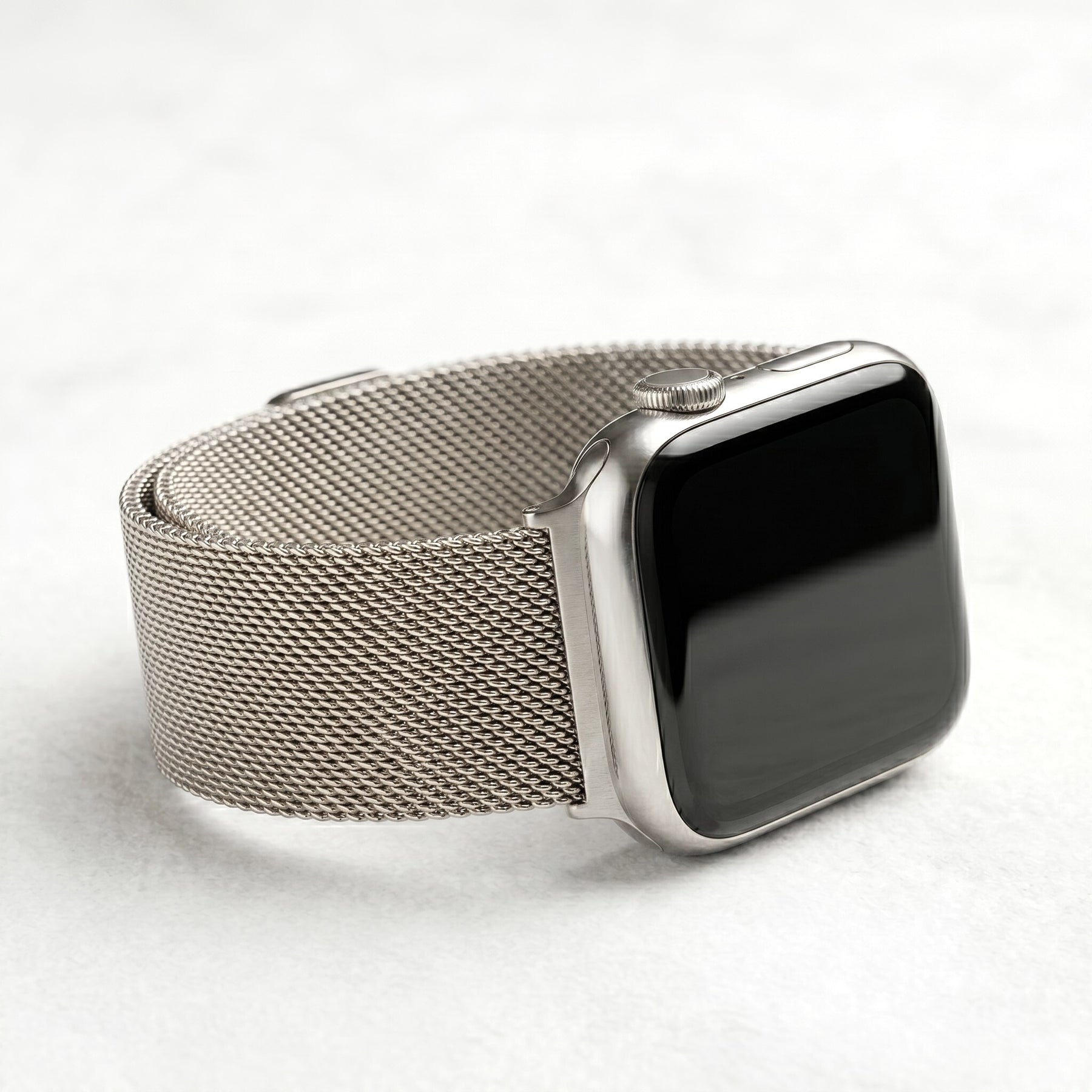 プラチナスチール高級Apple Watchストラップ