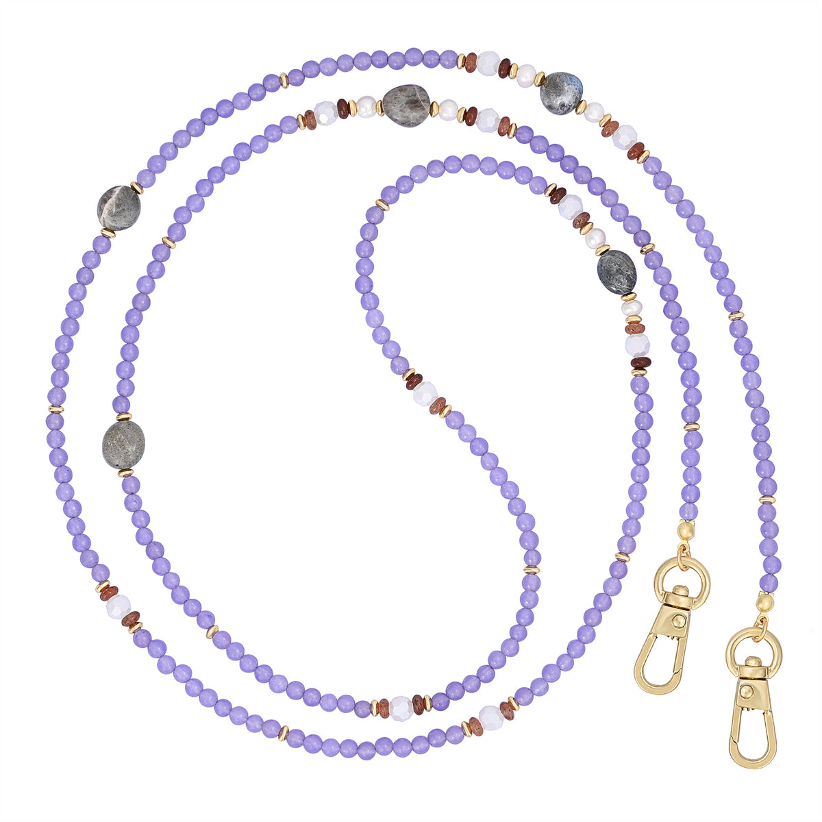 ラベンダーラブラドライト電話チェーン