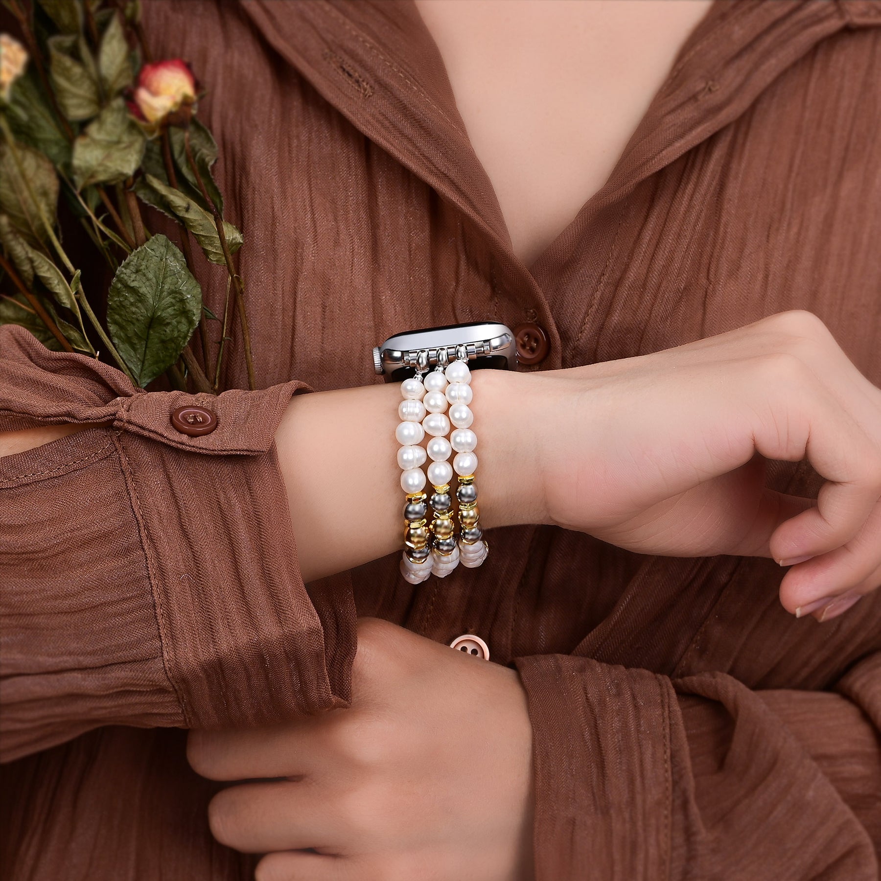 マジェスティックムーンライトストレッチ Apple Watch ストラップ