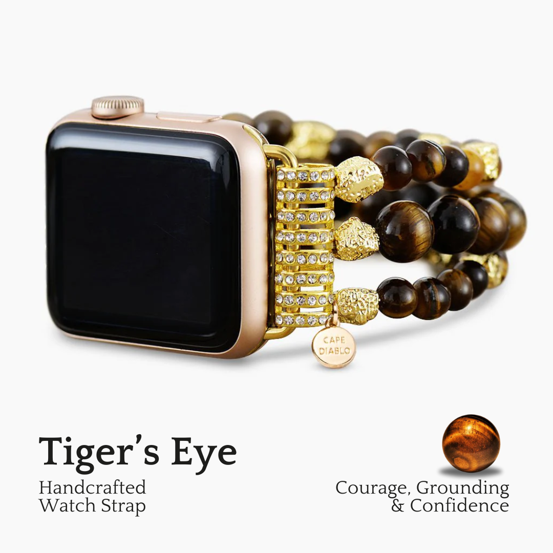 タイガーアイグリームストレッチApple Watchストラップ