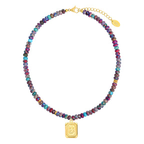 ブルーインペリアルジャスパー レターネックレス