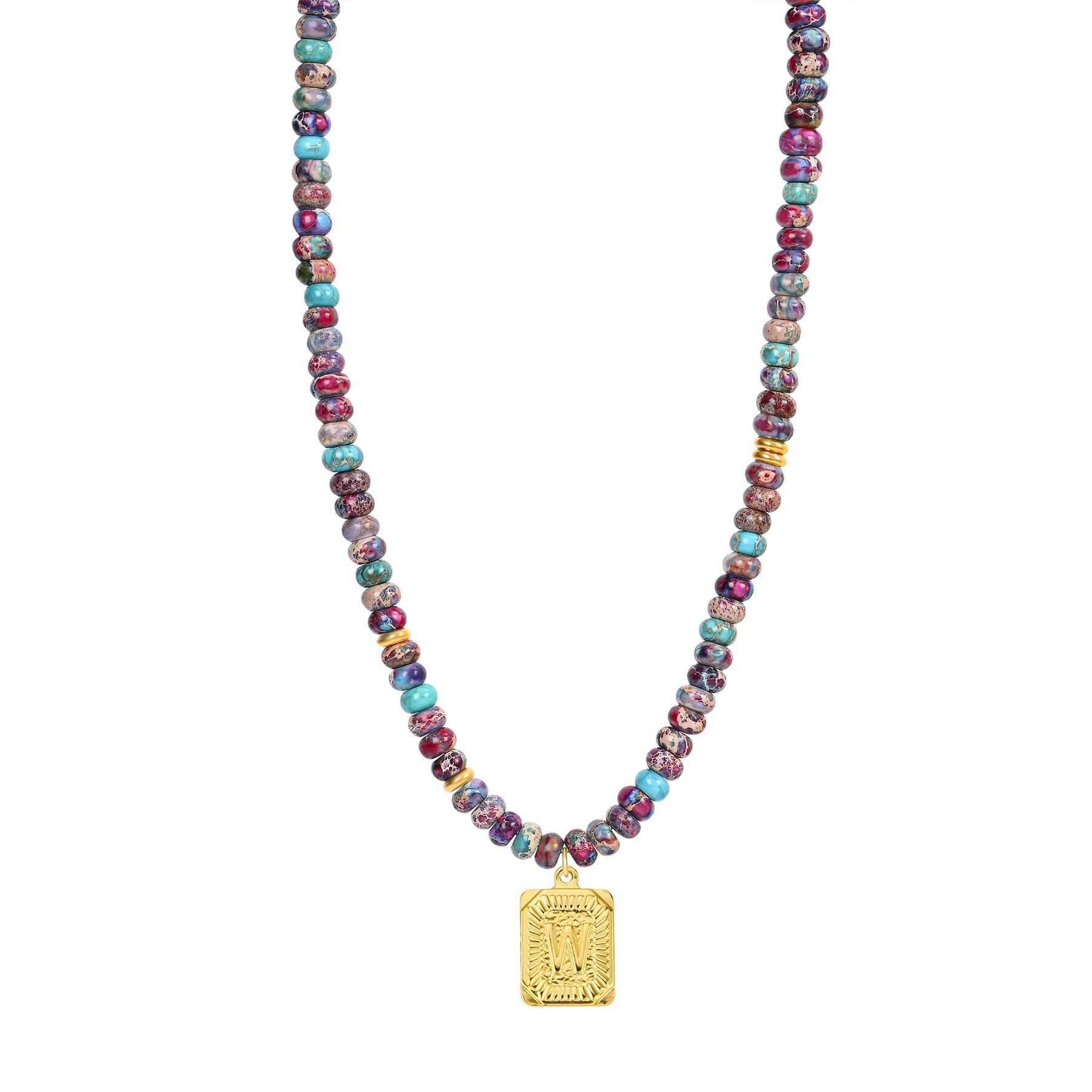 ブルーインペリアルジャスパー レターネックレス